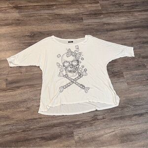 Lauren Moshi Skull and diamonds oversized tee